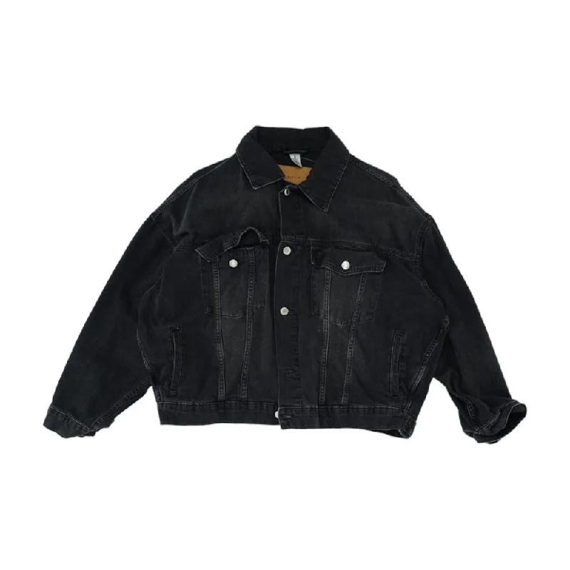 Affordable Men's Winter CoatsBlack Solid Denim Jacket