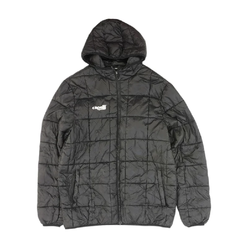 Men's Coats with Ripstop FabricBlack Solid Puffer Jacket