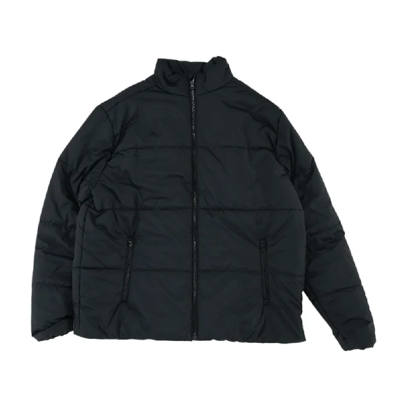 Casual Men's Bomber JacketsBlack Solid Puffer Jacket