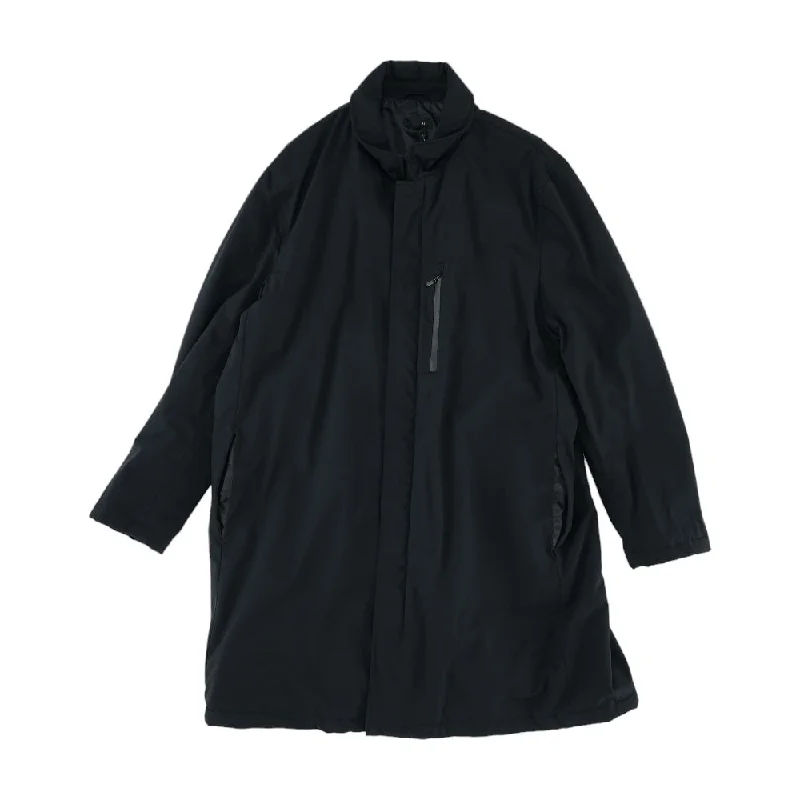 Men's Coats with Hidden PocketsBlack Solid Topcoat Coat