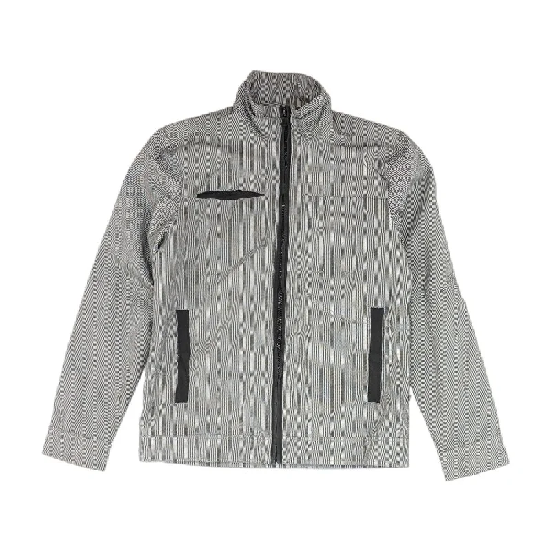 Men's Coats with Quick-Dry FabricBlack Striped Bomber Jacket