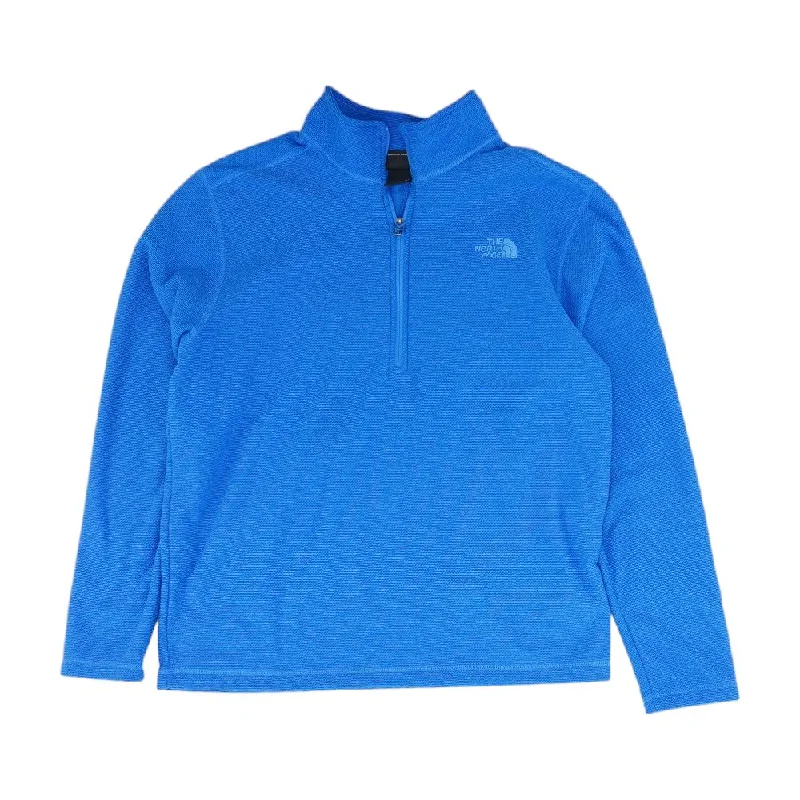 Men's Coats with Convertible CollarsBlue Solid 1/4 Zip Pullover