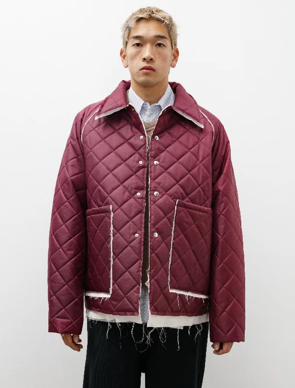 Winter-Ready Men's CoatsWaterproof Padded Coach Jacket Burgundy