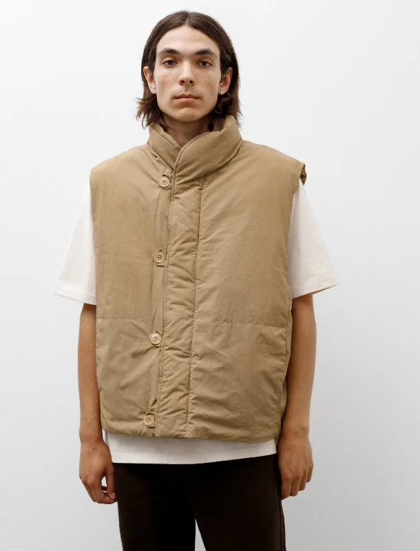 Men's Coats with Tactical FeaturesPuffer Gilet Ochre Khaki