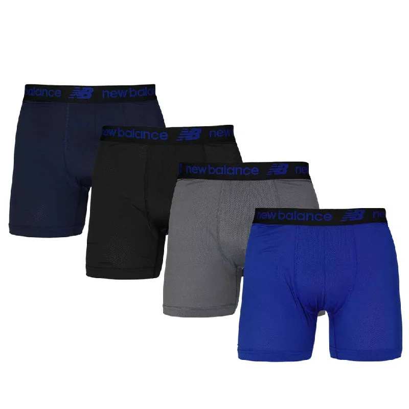 Men's Coats with Adjustable HemsNew Balance - Men's 4 Pack Mesh Boxer Brief (NB 3015-4-555)