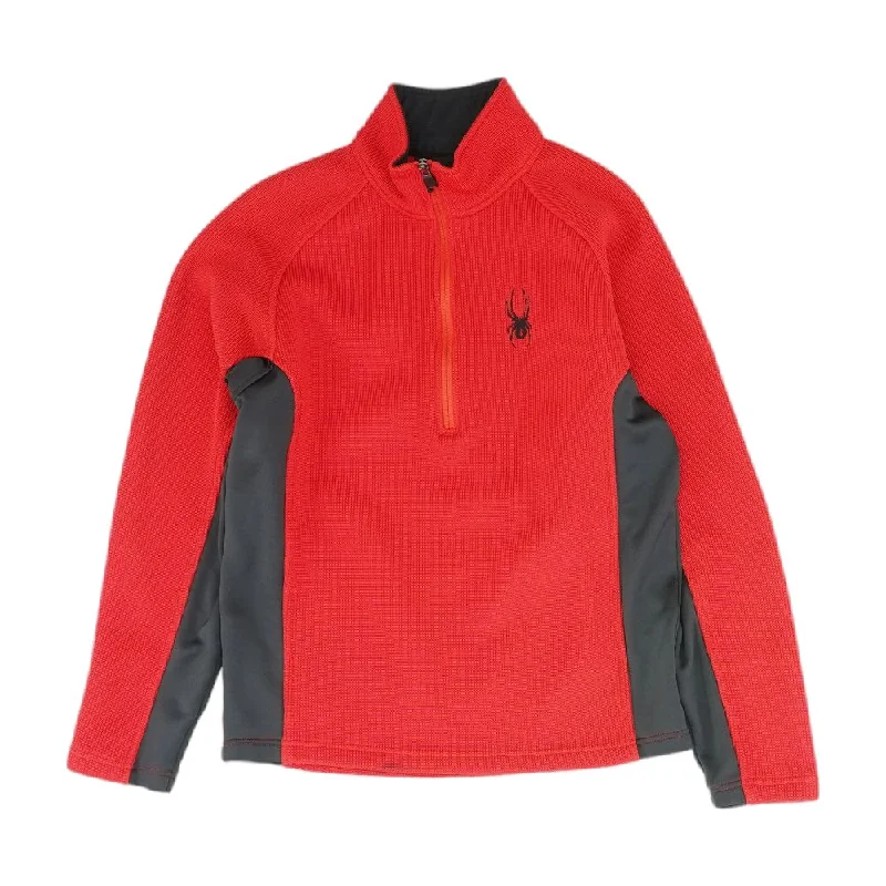 Luxurious Men's Cashmere CoatsRed Color Block 1/4 Zip Pullover