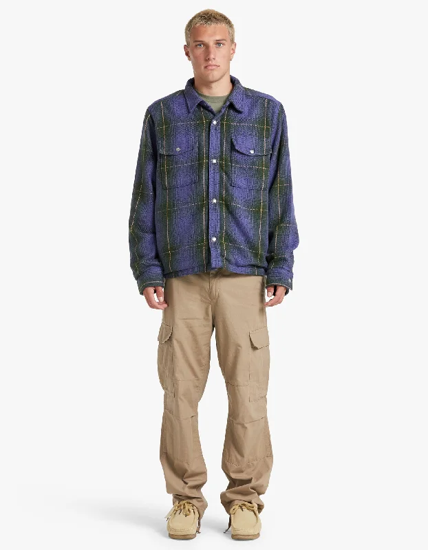 Men's Coats with Tactical FeaturesMens Valley Twill Utility Shacket - Pine Needle Large Half Dome Shadow Plaid