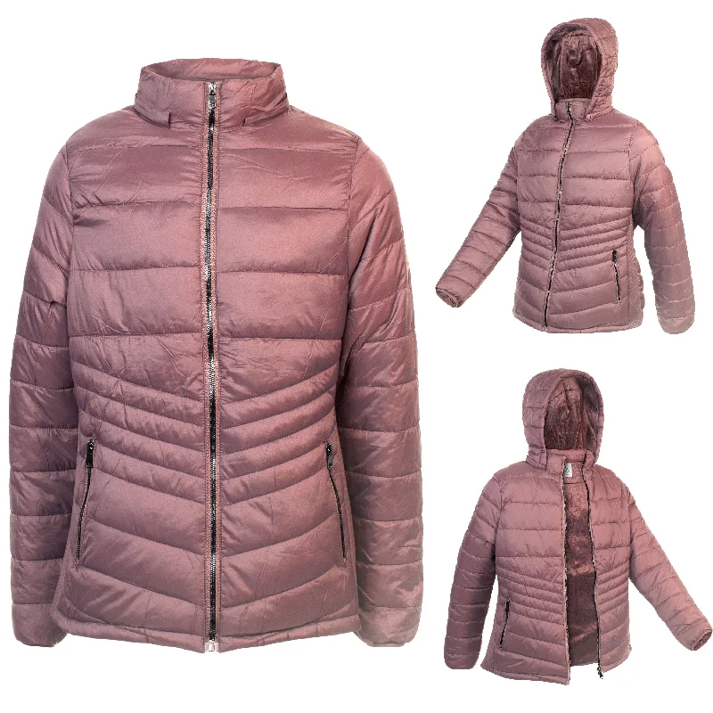 Men's Coats for Snowy WeatherWomen's Pink Soft Puffer Wholesale Coats in Assorted Plus Sizes - Bulk Case of 12 Jackets