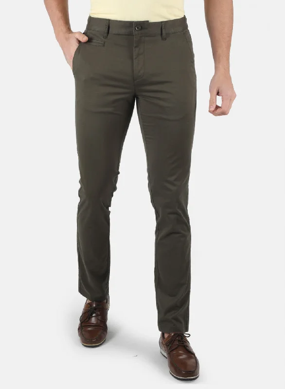 Classic Men's JeansMen Olive Smart Fit Trouser