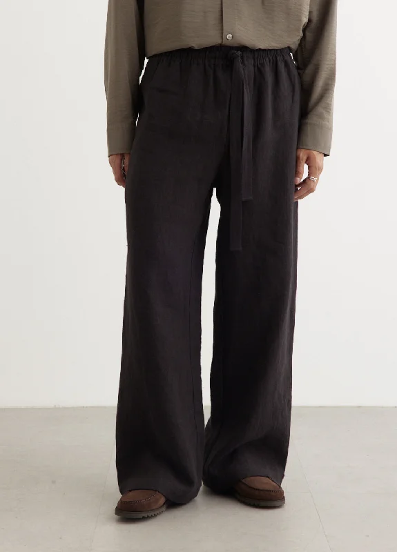 Men's Relaxed-Fit Pants for ComfortWide Leg Linen Trousers